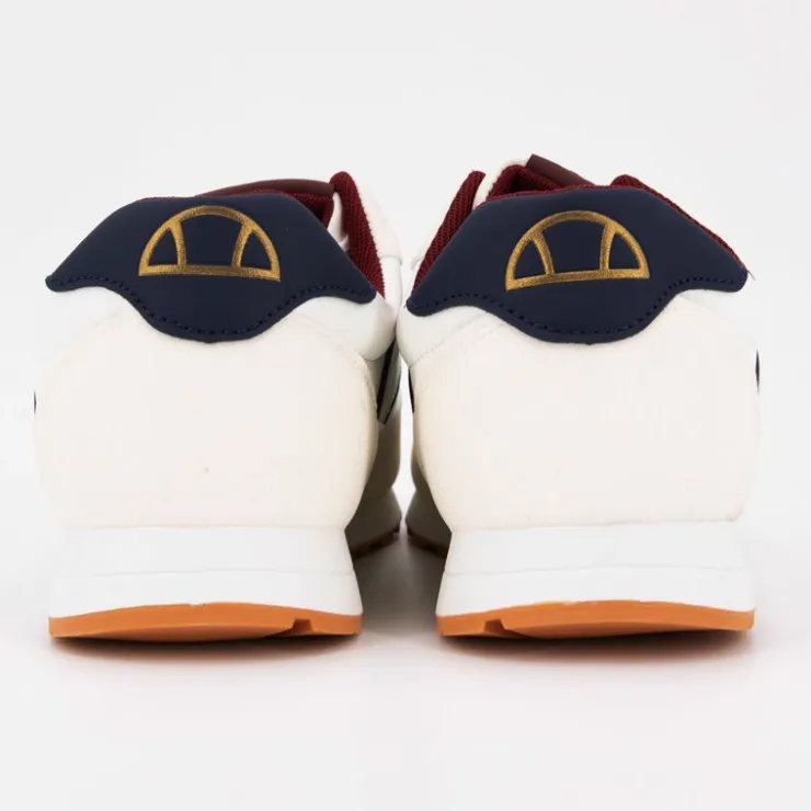 ELLESSE Baskets basses à lacets bi matière effet daim et similicuir lisse Homme BLANC