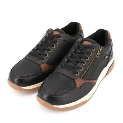 ROMIKA Baskets basses en tissu semelle blanche Homme NOIR Hot