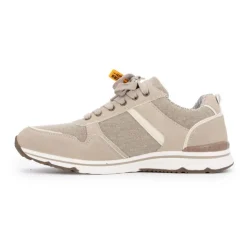 DOCKERS BY GERLI Baskets basses en toile avec fermeture éclair tissu chiné Homme BEIGE Hot