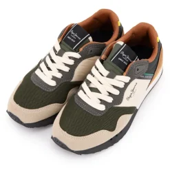 PEPE JEANS Baskets basses London park avec lacets semelle colorée Enfant BEIGE Best