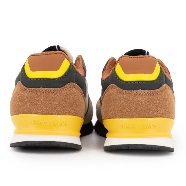 PEPE JEANS Baskets basses London park avec lacets semelle colorée Enfant BEIGE Best