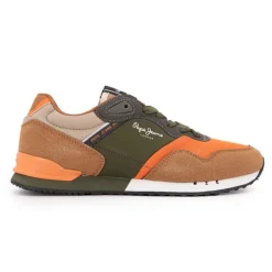 PEPE JEANS Baskets basses London park avec lacets semelle colorée Enfant ORANGE Discount