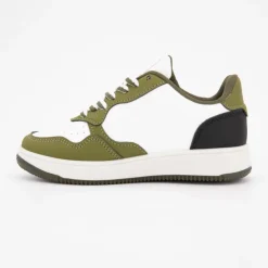 LEE COOPER Baskets basses semelle épaisse lacets avec vagues Enfant KAKI New