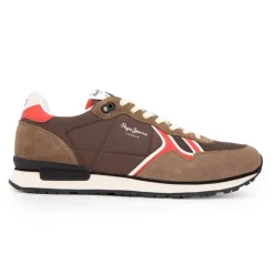 PEPE JEANS Baskets basses suédine mud bro à lacets Homme MARRON FONCE Clearance