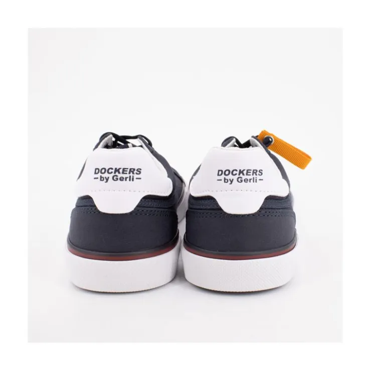 DOCKERS BY GERLI Baskets basses toile couleur bleu marine à lacets Homme BLEU FONCE