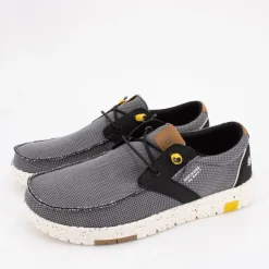 DOCKERS BY GERLI Baskets bateau en toile à enfiler lacets noir Homme GRIS