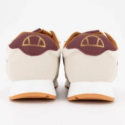 ELLESSE Baskets beige à lacets avec empiècement coloré semelle crantée Femme BLANC ECRU Discount