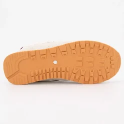 ELLESSE Baskets beige à lacets avec empiècement coloré semelle crantée Femme BLANC ECRU Discount