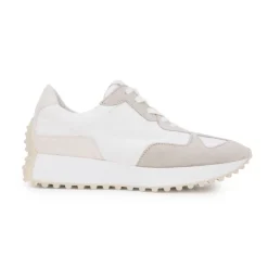 URBAN Baskets et beige brillant à lacets Femme BLANC Clearance