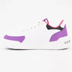 US POLO Baskets blanches basses avec lacets Femme VIOLET Outlet