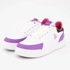 US POLO Baskets blanches basses avec lacets Femme VIOLET Outlet