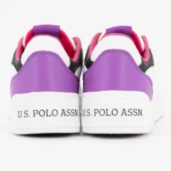 US POLO Baskets blanches basses avec lacets Femme VIOLET Outlet