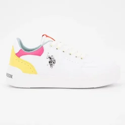 US POLO Baskets hes basses avec lacets Femme BLANC