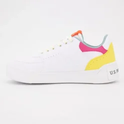 US POLO Baskets hes basses avec lacets Femme BLANC