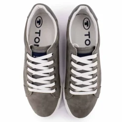 TOM TAILOR Baskets blanches en toile liseré bleu et rouge Homme GRIS Sale