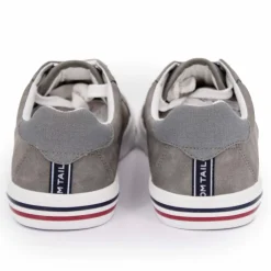 TOM TAILOR Baskets blanches en toile liseré bleu et rouge Homme GRIS Sale