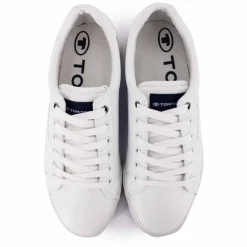 TOM TAILOR Baskets hes en toile liseré bleu et rouge Homme BLANC Best