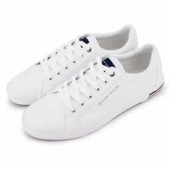 TOM TAILOR Baskets hes en toile liseré bleu et rouge Homme BLANC Best