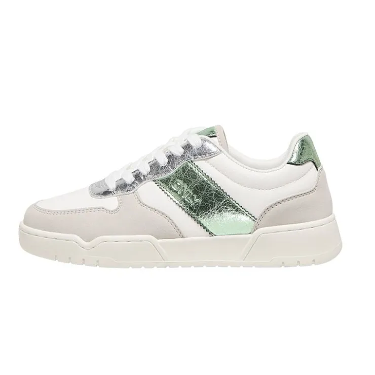 ONLY Baskets blanches Swift argenté brillant Femme VERT Outlet