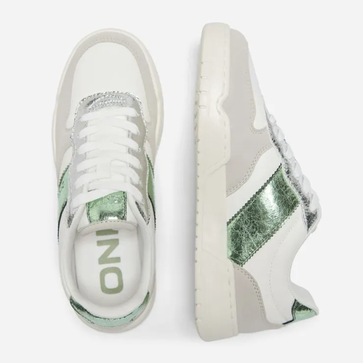 ONLY Baskets blanches Swift argenté brillant Femme VERT Outlet