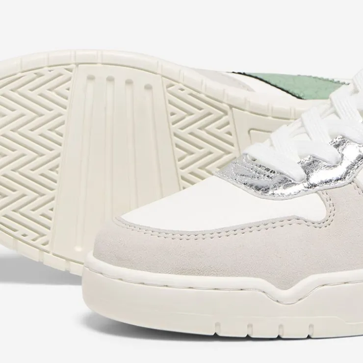 ONLY Baskets blanches Swift argenté brillant Femme VERT Outlet