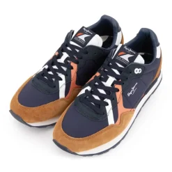 PEPE JEANS Baskets brit road bleu marine suédine avec lacets bleus Homme BLEU FONCE Best