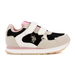 US POLO Baskets colorées à scratch similicuir Enfant NOIR Online