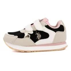 US POLO Baskets colorées à scratch similicuir Enfant NOIR Online