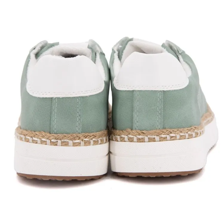 TOM TAILOR Baskets couleur menthe avec corde Femme VERT CLAIR