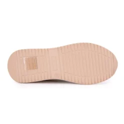 KEYS Baskets cuir à paillettes argentées avec zip Femme BEIGE Best