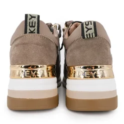 KEYS Baskets cuir compensées semelle contrastée Femme MARRON CLAIR Sale