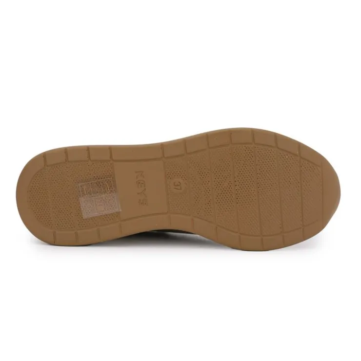 KEYS Baskets cuir compensées semelle contrastée Femme MARRON CLAIR Sale