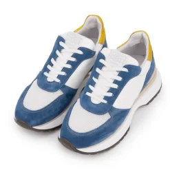 URBAN Baskets cuit blanc et Femme BLEU Sale