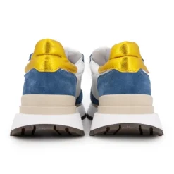 URBAN Baskets cuit blanc et Femme BLEU Sale