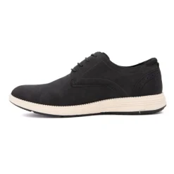 BURTON OF LONDON Baskets de ville à lacets semelle blanche Homme NOIR Clearance