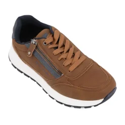 TOM TAILOR Baskets effet daim avec zips semelle blanche Homme MARRON Online