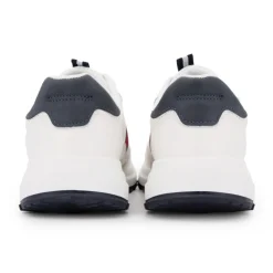 TOM TAILOR Baskets en tissu à lacets avec bandes colorées Homme BLANC