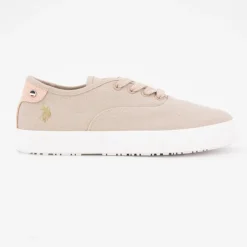 US POLO Baskets en toile à lacets marew semelle blanche Femme BEIGE Outlet