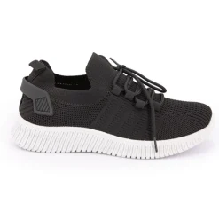 KELARA Baskets en toile à lacets Femme NOIR Sale