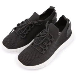 KELARA Baskets en toile à lacets Femme NOIR Sale