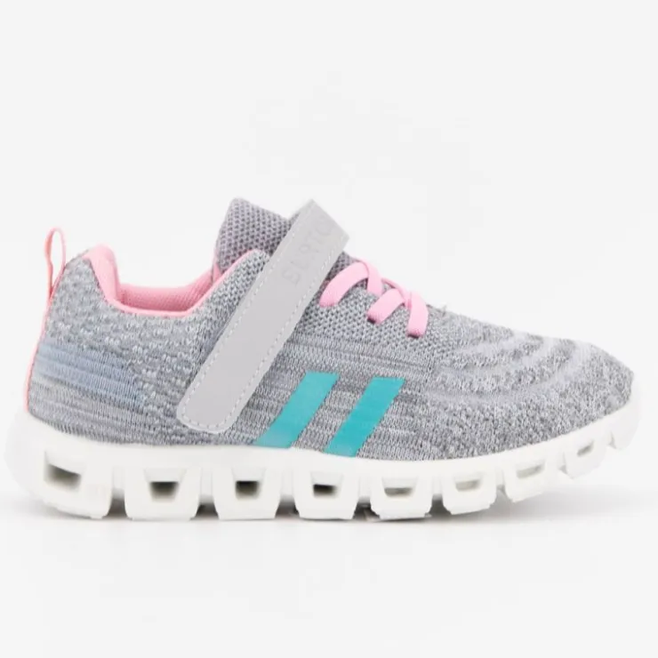 BURTON OF LONDON Baskets en toile à scratch euloge semelle design Enfant GRIS