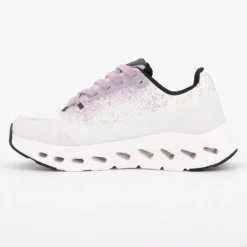 AMERICAN COLLEGE Baskets en toile imprimé avec lacets Femme BLANC ECRU