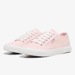 ONLY Baskets en toile nicola à lacets blancs Femme ROSE Sale