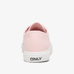 ONLY Baskets en toile nicola à lacets blancs Femme ROSE Sale