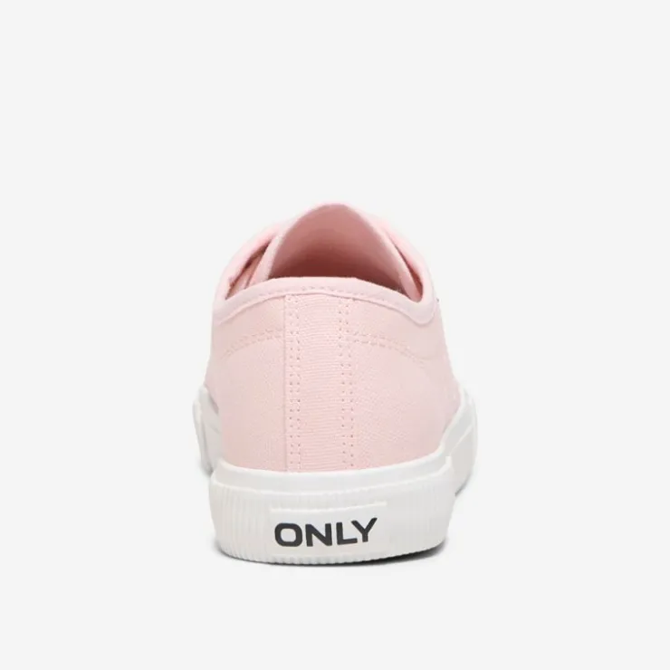 ONLY Baskets en toile nicola à lacets blancs Femme ROSE Sale