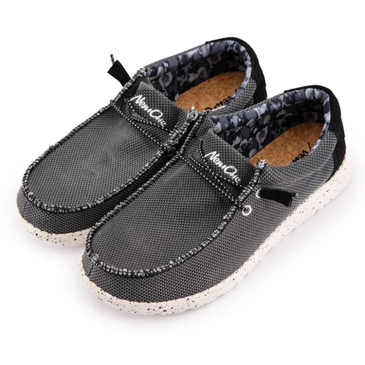 NEW ONE Baskets en toile noir et beige Homme GRIS FONCE Best