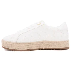 TOM TAILOR Baskets espadrille avec broderie fleurs Femme BLANC Best
