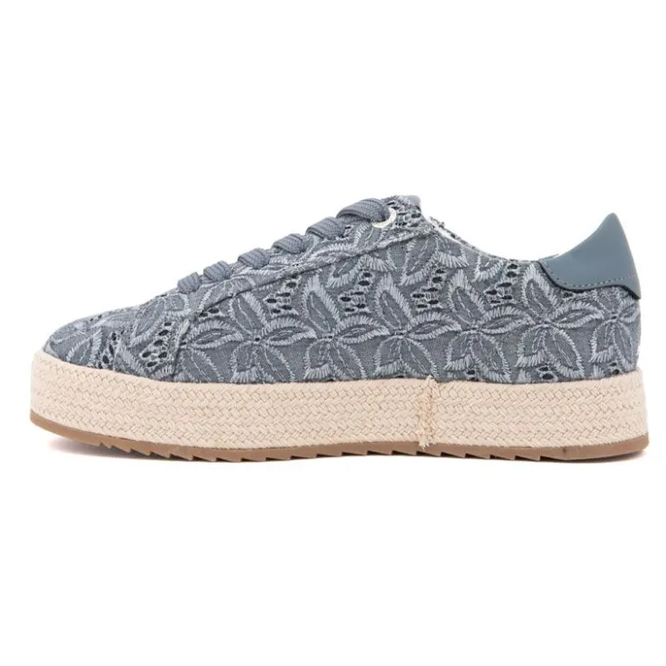 TOM TAILOR Baskets espadrille avec broderie fleurs Femme GRIS Sale