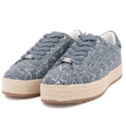 TOM TAILOR Baskets espadrille avec broderie fleurs Femme GRIS Sale