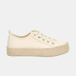 ONLY Baskets espadrilles en toile couleur unie Femme BEIGE Discount